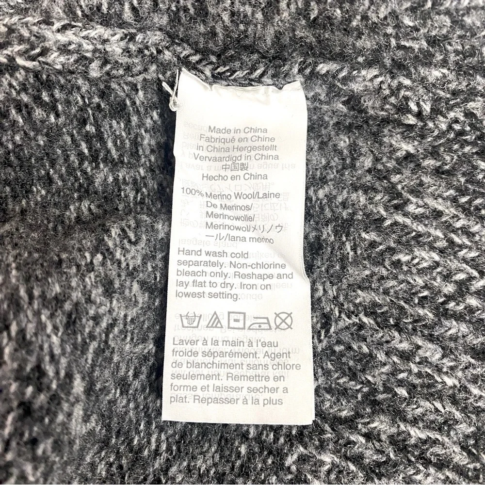 J. Crew Rugged Grey Heather Merino Wool Crewneck Sweater Size L